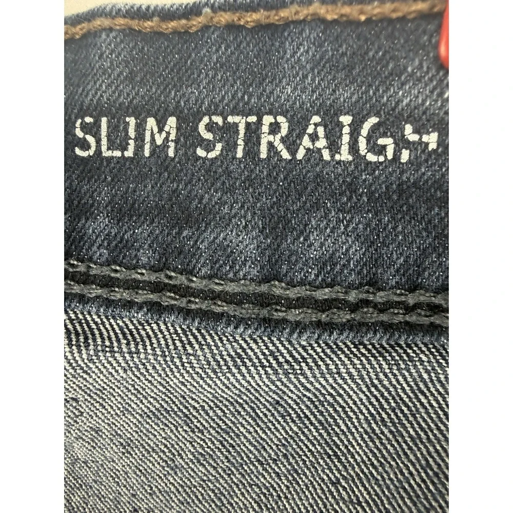Copper & Oak‎ Jeans Mens 38x32 Slim Straight Blue Denim Distressed Workwear